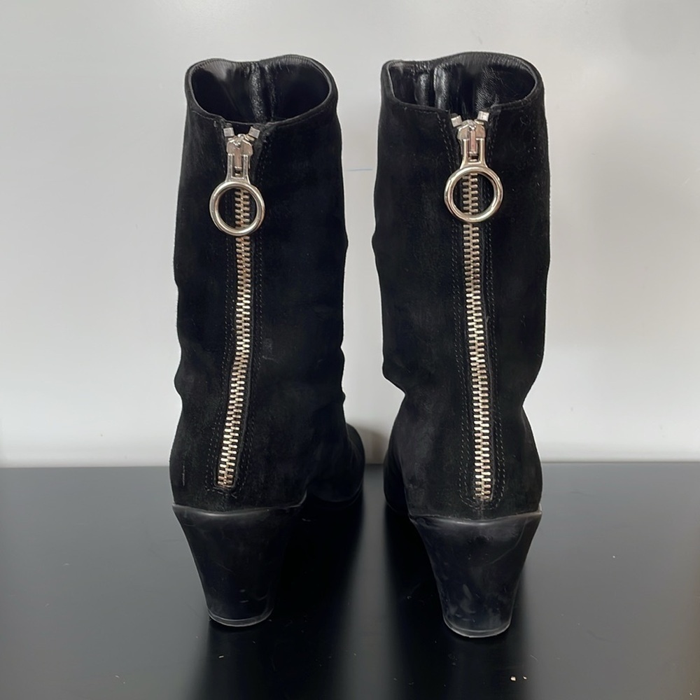 Aquatalia black waterproof suede wedge heel booties size 6 - Picture 3 of 10